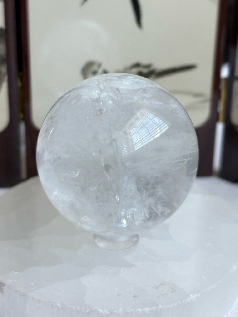 Clear fluorite sphere